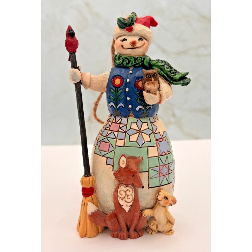 Enesco Jim‎ Shore Heartwood Creek Snowman With Animals 6005248 2009 Ornament EUC